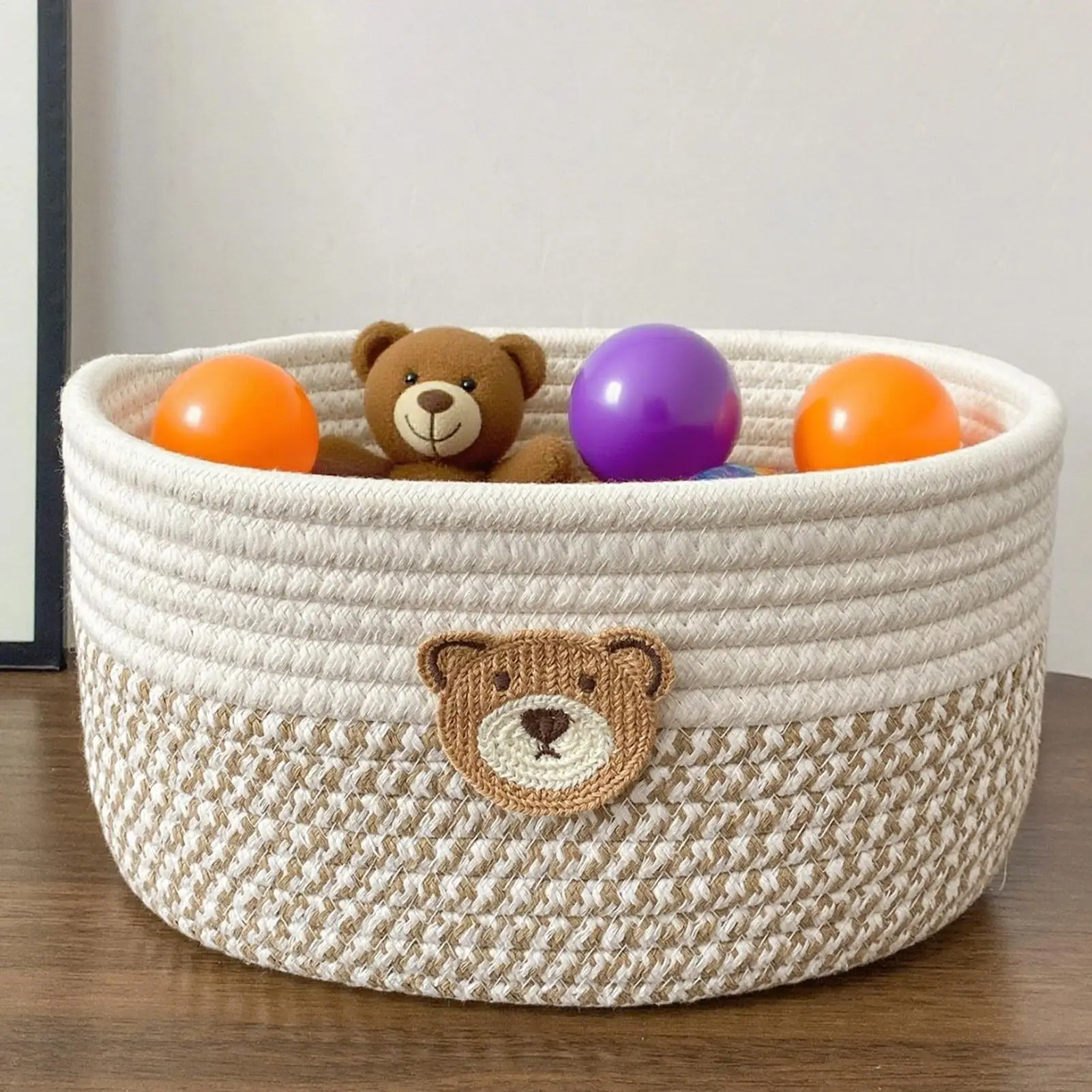 

Woven rope basket for organizing,multifunctional rope storage basket,toy basket,suitable for desktop,nursery,office,and bathroom