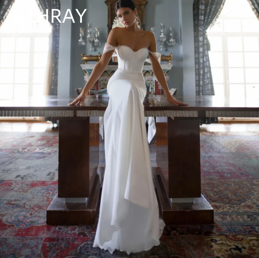 Sexy Backless Pearl Trailing Prom Gown Celebrity Banquet Dress Robe De Soiree Sleeveless Boat Neck Bridal Wedding Dress