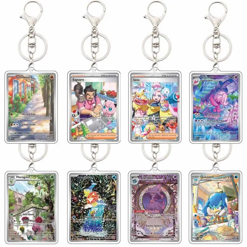 Anime Pokemon acrylique porte-clés Magikarp Marill Floragato Sprigatito Sudowoodo Mismagius Quaxwell Quaxly pendentif porte-clés cadeau