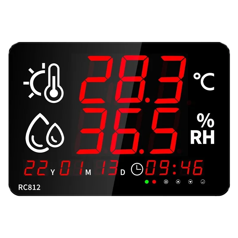 RC812‑A Multifunctional Digital Thermometer Temp Humidity Display For Home Office Environment Detector