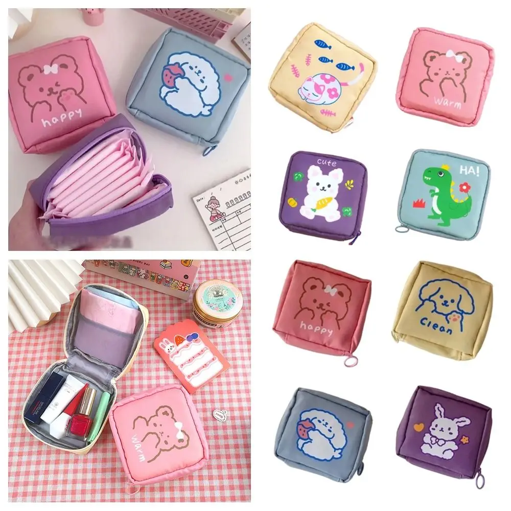 

Multifunction Sanitary Napkins Storage Bag Oxford Cloth Cartoon ANimal Coin Purse Waterproof Organizer Cosmetic Bag