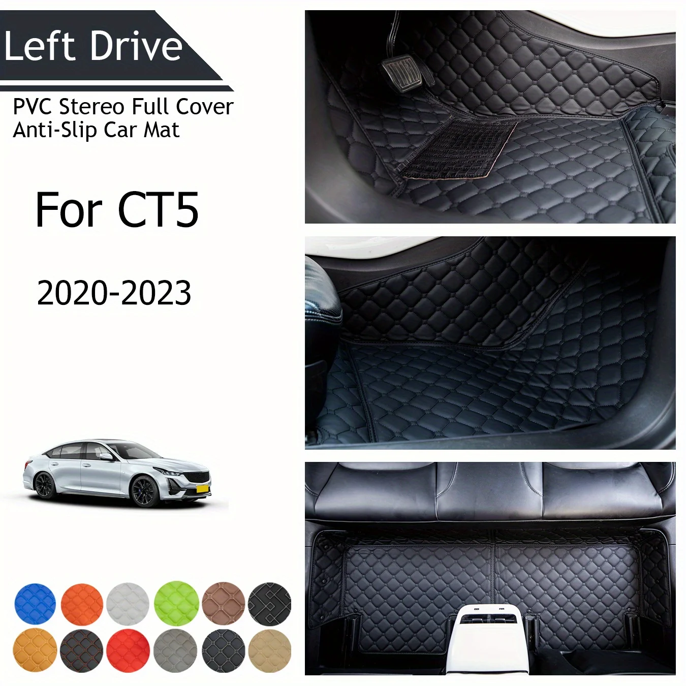 

TEGART 【LHD】For Cadillac For CT5 2020-2023 Three Layer PVC Stereo Full Cover Anti-Slip Car Mat Car Floor Mats Car Accessories