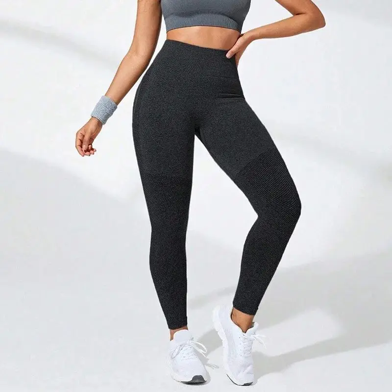 Seamless Spliced High Waist Yoga Leggings Women Butt Lift Pants Autumn 2024 Other Material 100% Ladies Base Layer Trousers
