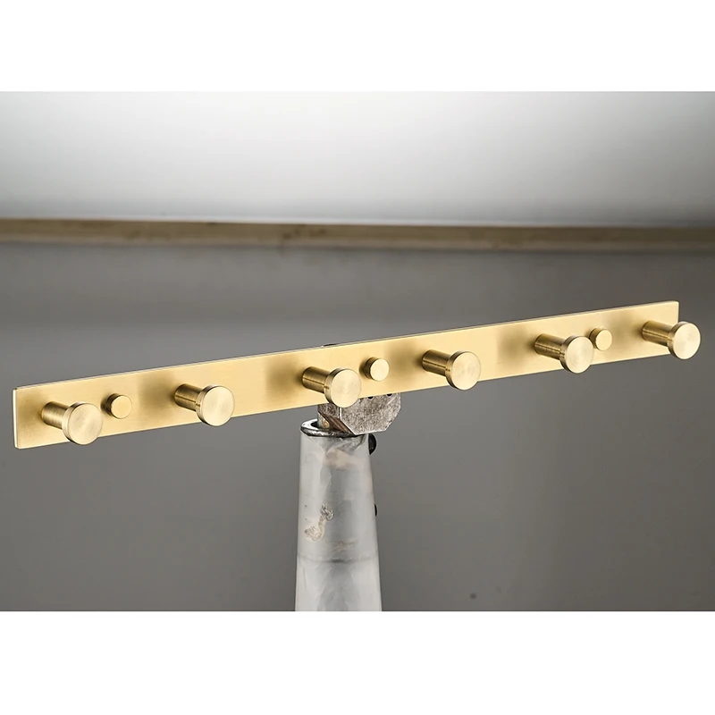 Wall Mounted Stainless Steel Hanging Kitchen SHOUER ROOM Rail with 5 Hooks SU304 Punchable no-punch holes