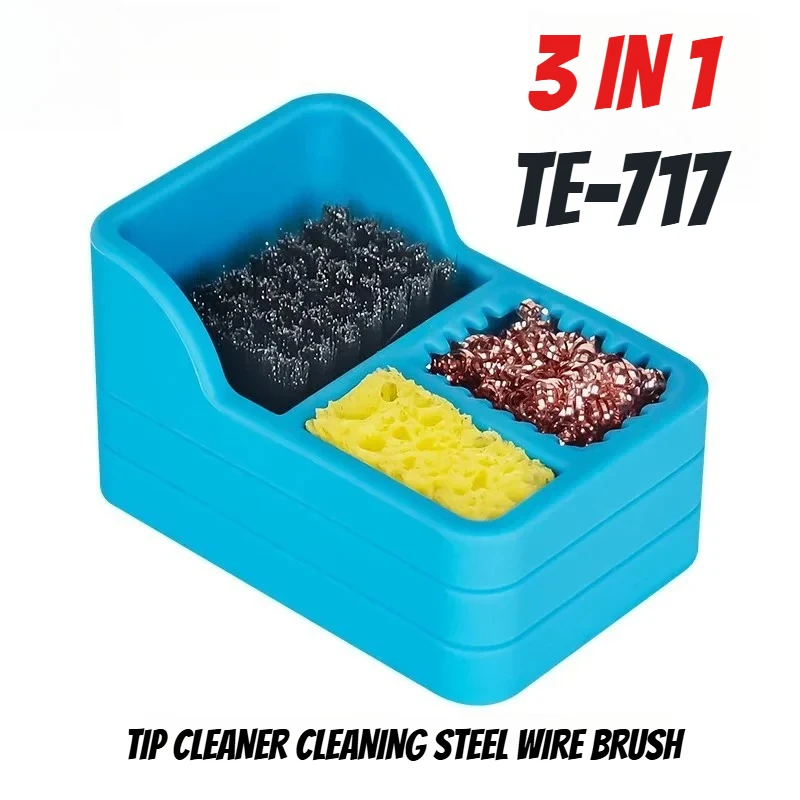 

New 1/2 PCS Soldering Solder Iron Tip Cleaner Cleaning Steel Wire Brush Soldering Station Clean Pad Tin Remove Brush