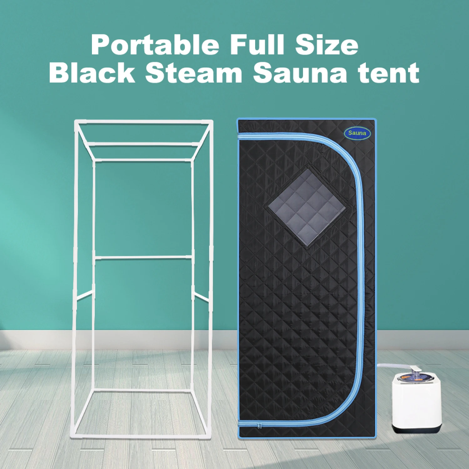 Full Size Portable Black Steam Sauna tent–Personal Home Spa, with Steam Generator, Remote Control, Foldable Chair, Timer and P