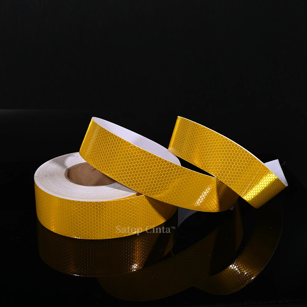 5cm*50m Reflective Material Tape White Red Orange Fluorescent Yellow Waterproof Adhesive Road Safety Warning Reflectors Stickers