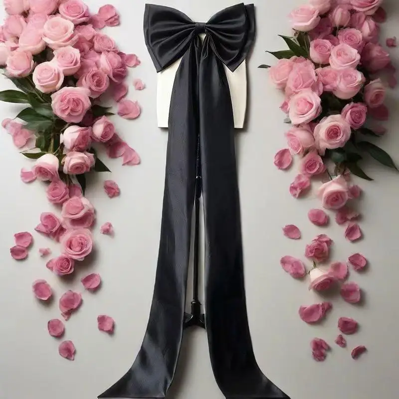 

Отдельные атласные свадебные платья с большим бантом, узлы, съемные платья для выпускного вечера, узлы с длинным перетаском по индивидуальному заказу