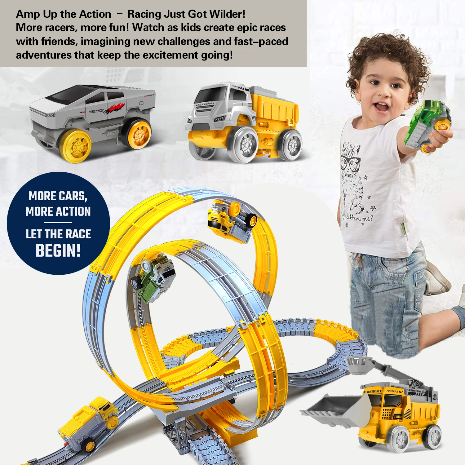 Magic Climbing Engineering Electric Track Toy Car Train Zabawki dla chłopców - Zabawki edukacyjne dla dzieci Pomysł na prezent urodzinowy dla dzieci