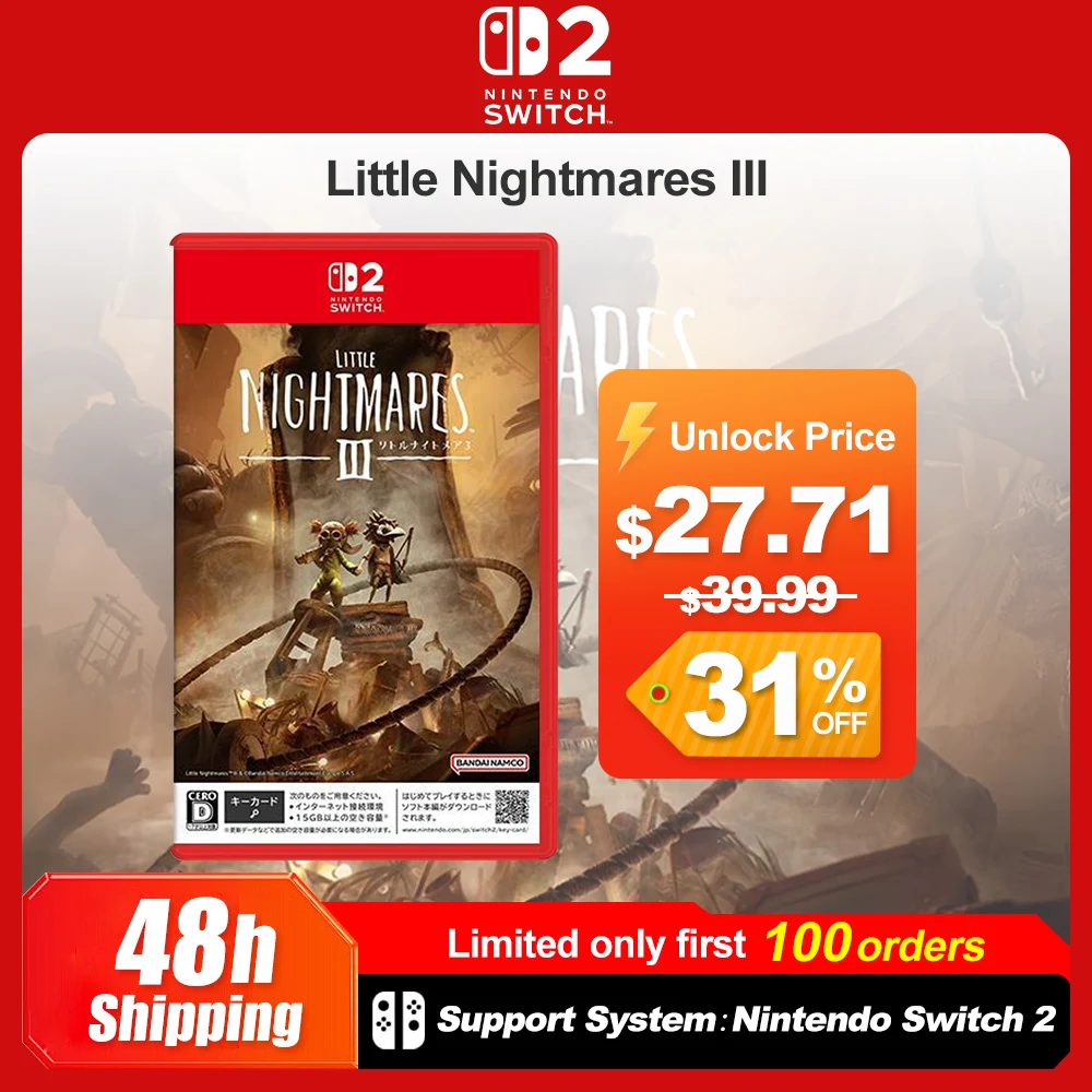 Nintendo Switch 2 Little Nightmares 3 ofertas de juegos 100% nueva tarjeta de juego física Original compatible con 1-2 jugadores para Nintendo Switch 2