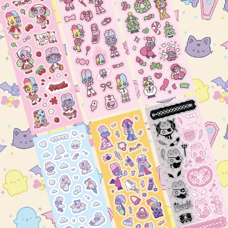 Korean Cartoon Laser Cute Sweet Cool Rabbit Stickers Hand Account Planner Diary Notebook Scrapbook DIY Decorative Stickers