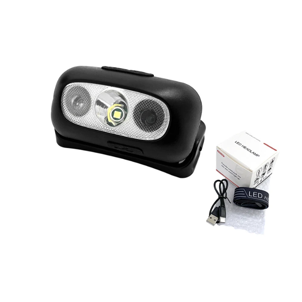 Mini Wiederaufladbare Smart Sensor Scheinwerfer Angeln Camping USB Kopf Taschenlampe COB LED Kopf Licht Taschenlampe Scheinwerfer Front Laterne – Detail 8
