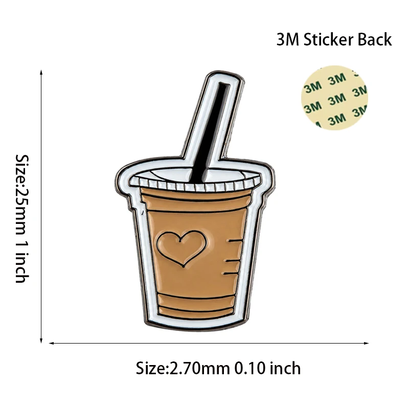 Kaffee-Handy-Aufkleber, Abzeichen, Metall-Pin, Broschen, Anstecknadeln