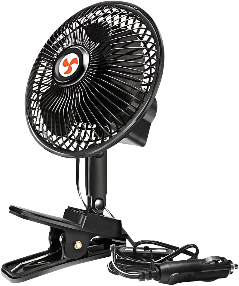 

MOTOPOWER MP0401 12 Volt Oscillating Fan, 6" Portable Car Clip Fan With Car Cigarette Lighter, 360° Cooling Ventilation