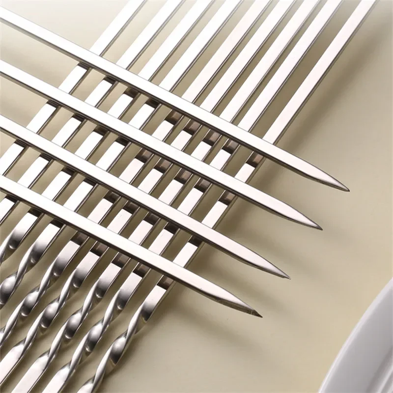 Barbecue skewers made of 304 stainless steel, lamb skewers,steel skewers,iron chisels,flat signature needles