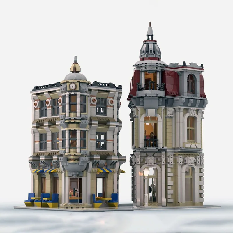 Moc Bouwstenen Hoek Alley Model Technologie Bakstenen Stad Street View Model DIY Montage Speelgoed Construstion Vakantiegeschenken