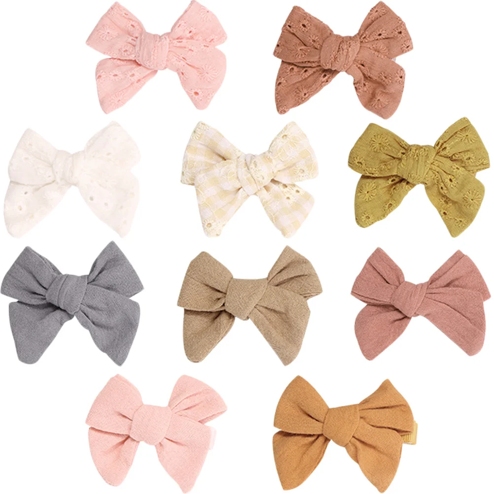 

10Pcs Hair Clips Embroidery Flower Bow Barrettes Perfect for Birthday Wedding Christmas Party Lightweight