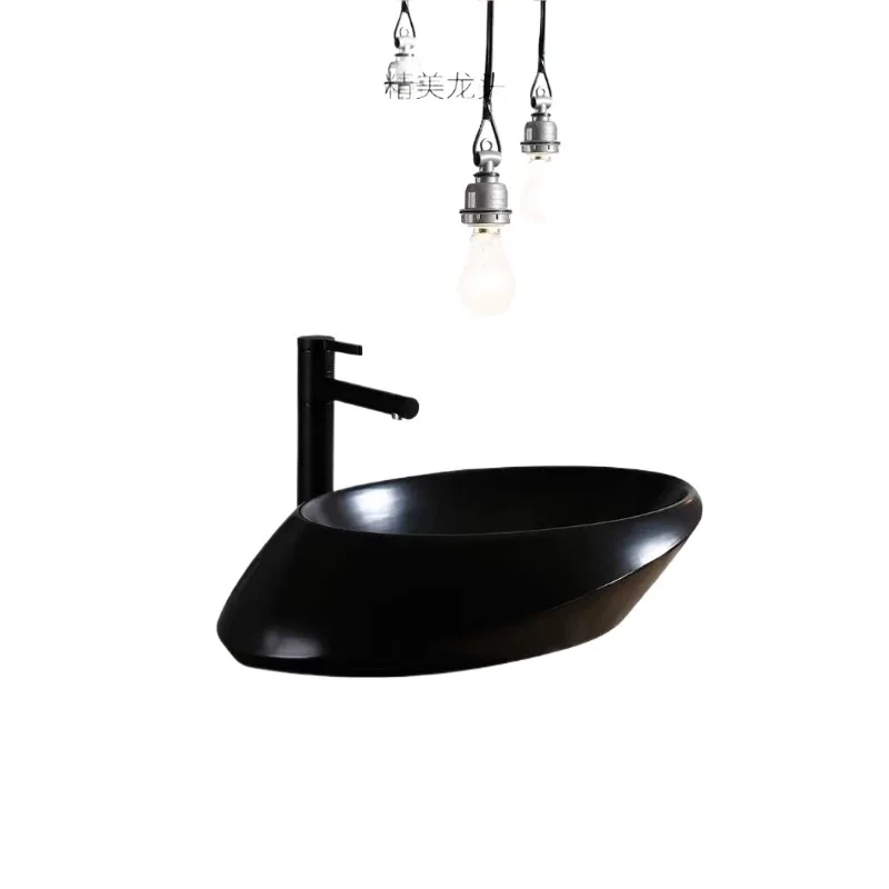 

Nordic ceramic table basin oval hand wash single basin bathroom household balcony washbasin