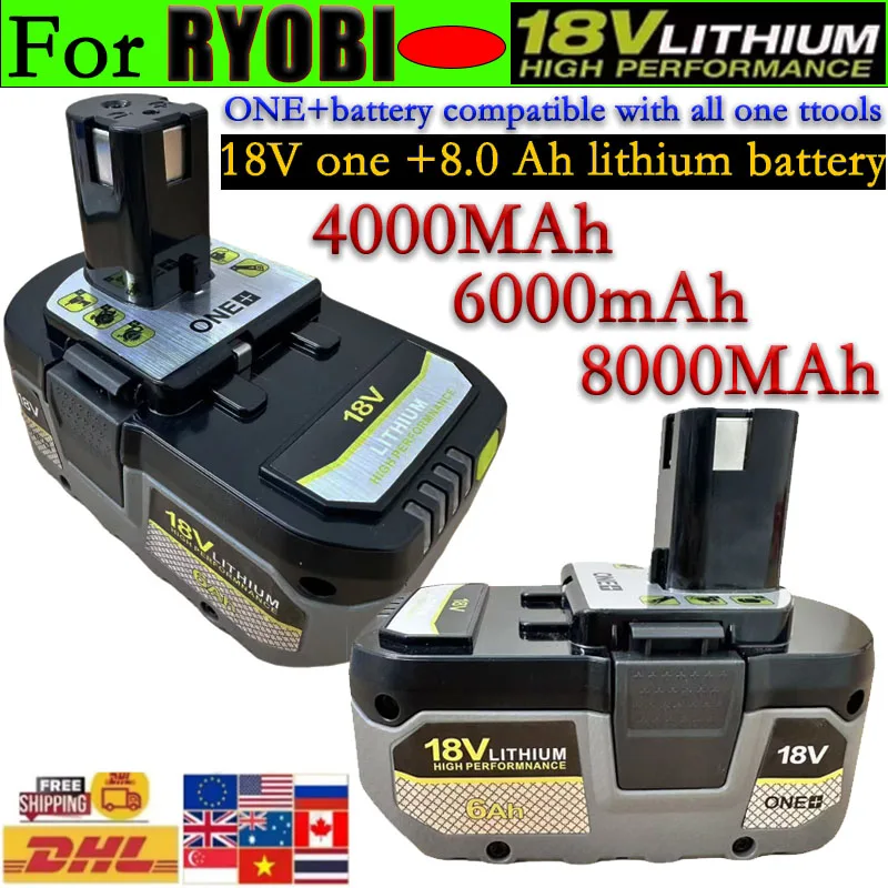 

Для высокопроизводительной литиевой батареи RYOBI 18 В без эффекта памяти, низкий саморазряд, подходит для всех инструментов P107 P108, P109 RBL20