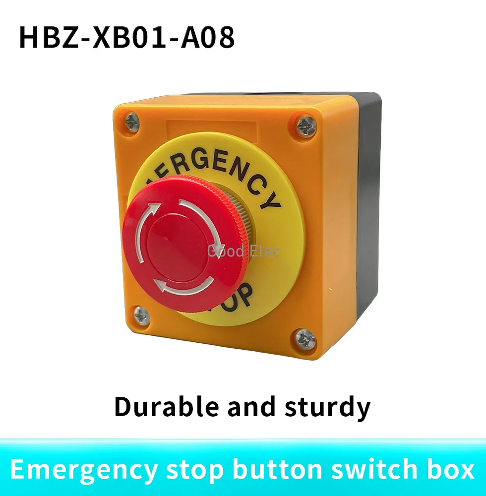 1PCS emergency stop button switch box Equipment Elevator Lift warning emergency stop waterproof and dustproof ring