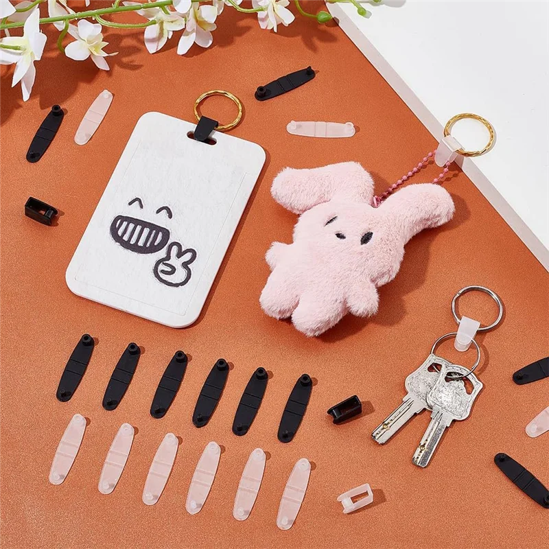 200 Buah Klip Gantungan Kunci Plastik Gantungan Kunci Konektor Snap Tab 1.4 Inci Klip Tali Lencana Konektor Gantungan Kunci Tahan Lama