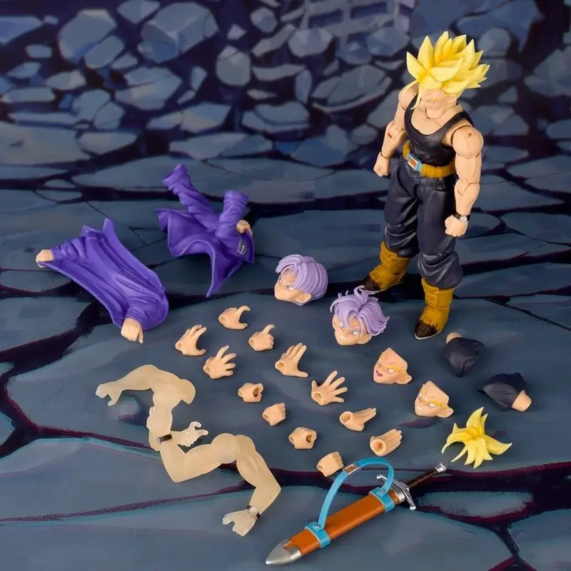 

New Anime Dragon Ball Action Figure Torankusu Shf Super Saiyan Ssj2 Majin Buu Ijoollee Button Accessories Trunks Figure Toy Gift