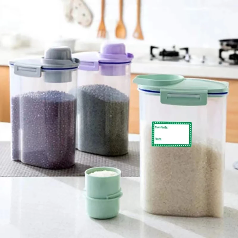 주방 날짜 용지 라벨, 방수 식품 항아리 보관 스티커, 이동식 보관 내용 스티커, DIY 냉동고 라벨, 200 개/롤