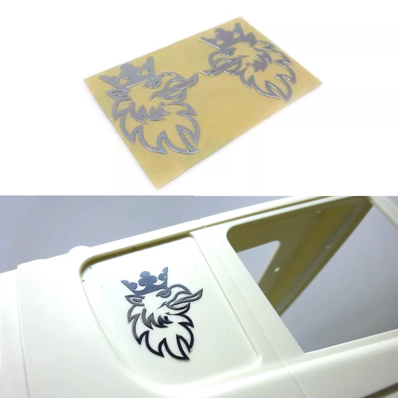 Simulation Side Gripen Metal Sticker Decorate for 1/14 Tamiya RC Truck Scania R620 Diy Parts