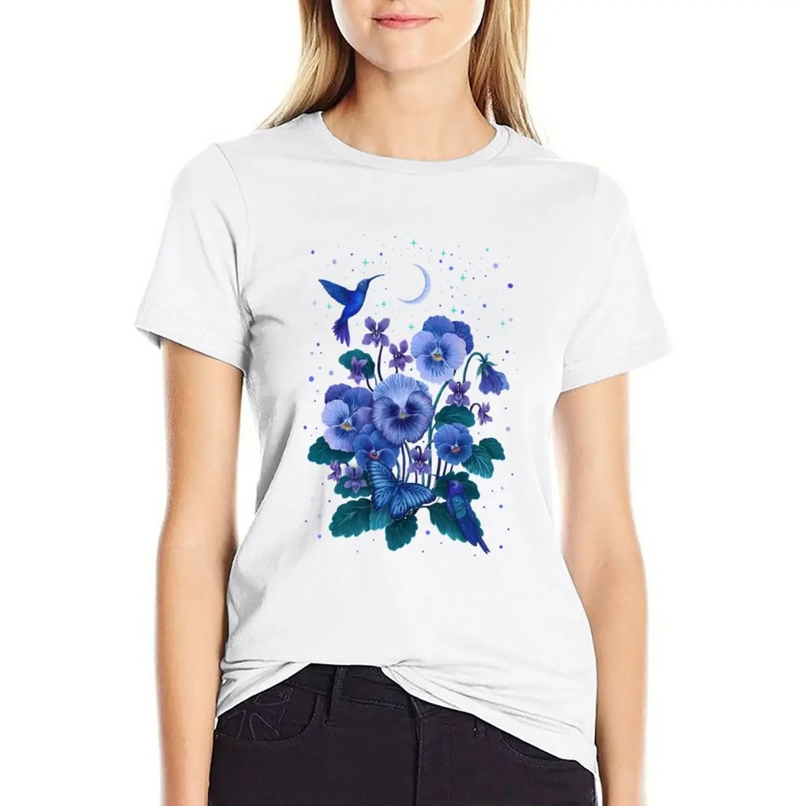 Violet - February Flower T-shirt cute clothes tops workout t shirts for Women