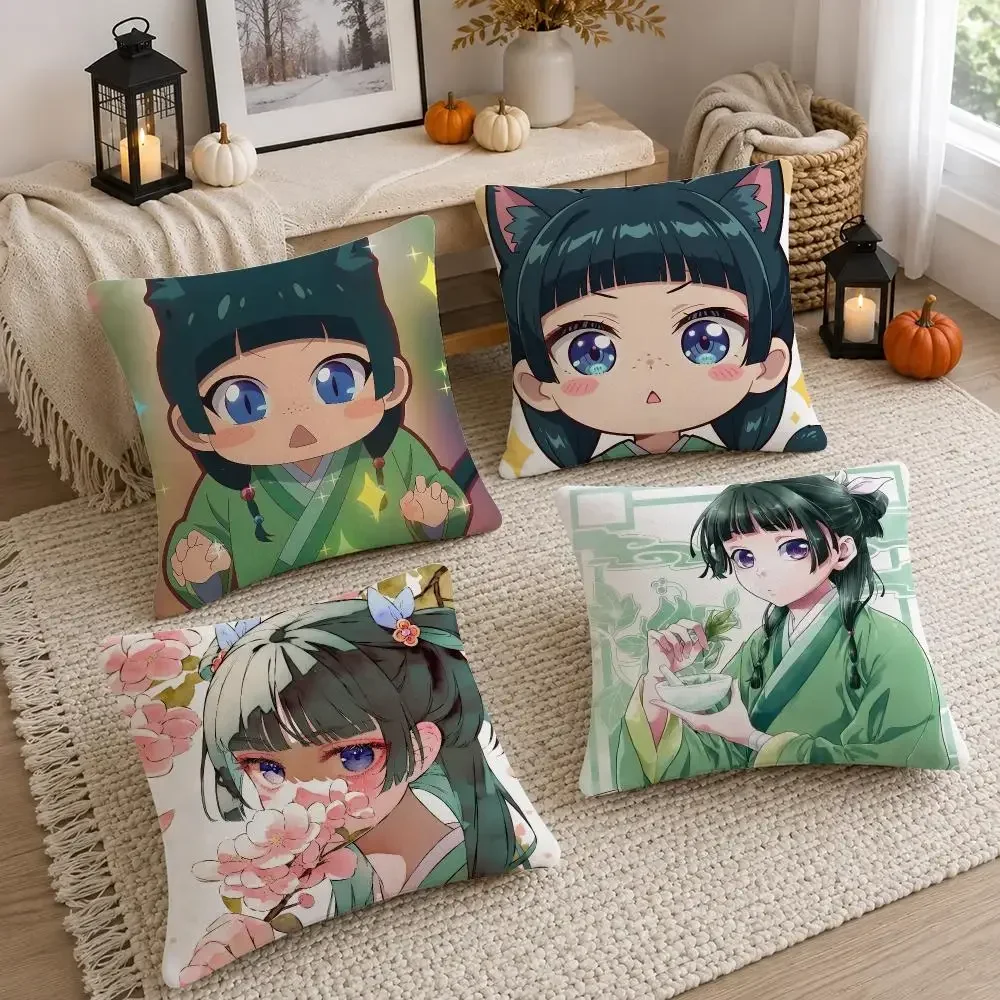 Anime Character The Apothecary Diaries Maomao Cushion Cover Soft Fluffy Short Plush  Pillow Casefor Sofa Bedroom Home Decor