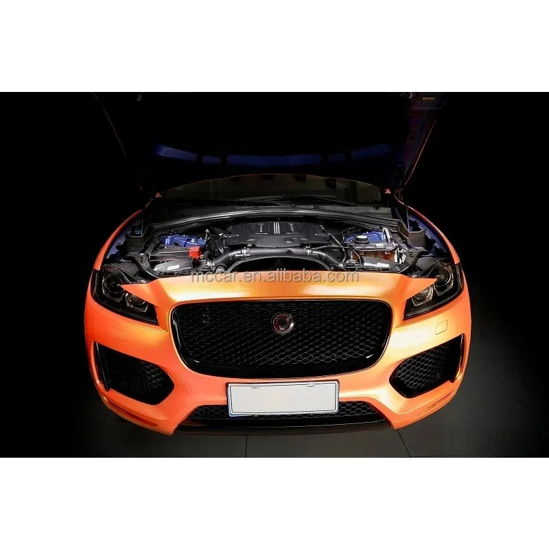 Collettore di aspirazione in carbonio secco di aspirazione efficiente per Jaguar XE XFL F-PACE 3.0T 2016-18 Versione da corsa Aspirazione filtro aria motore