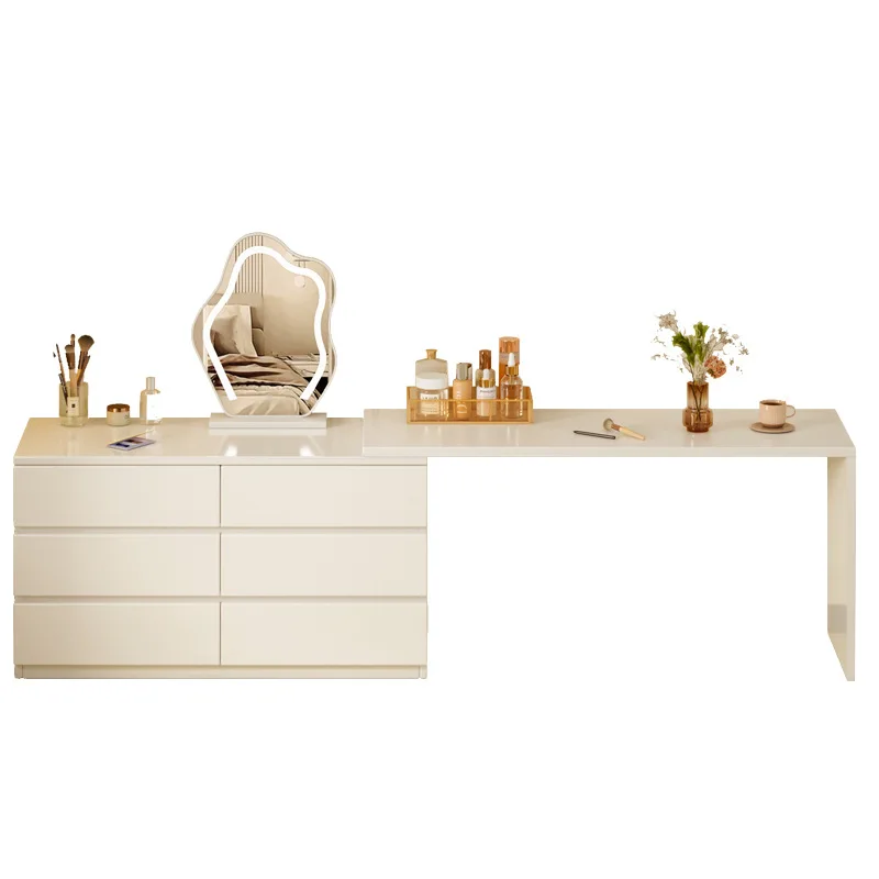 

Makeup table, chest, integrated corner storage cabinet, desk storage dresser