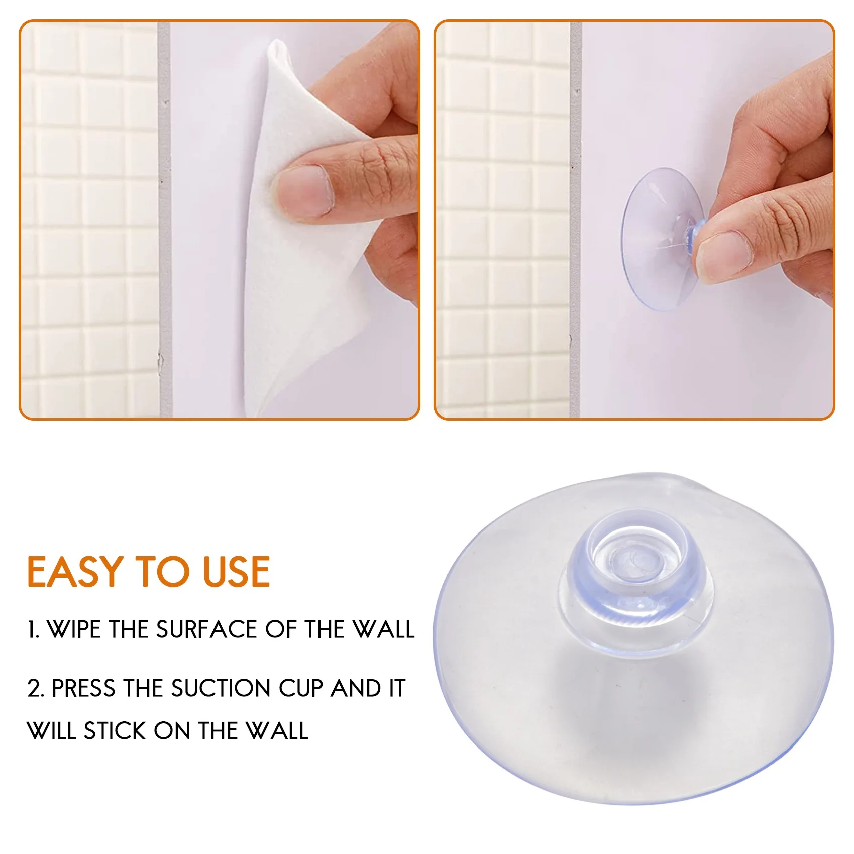 N96R 100Pcs 40Mm Clear Suction Cup Sucker Mushroom Head Suction Cup Suction