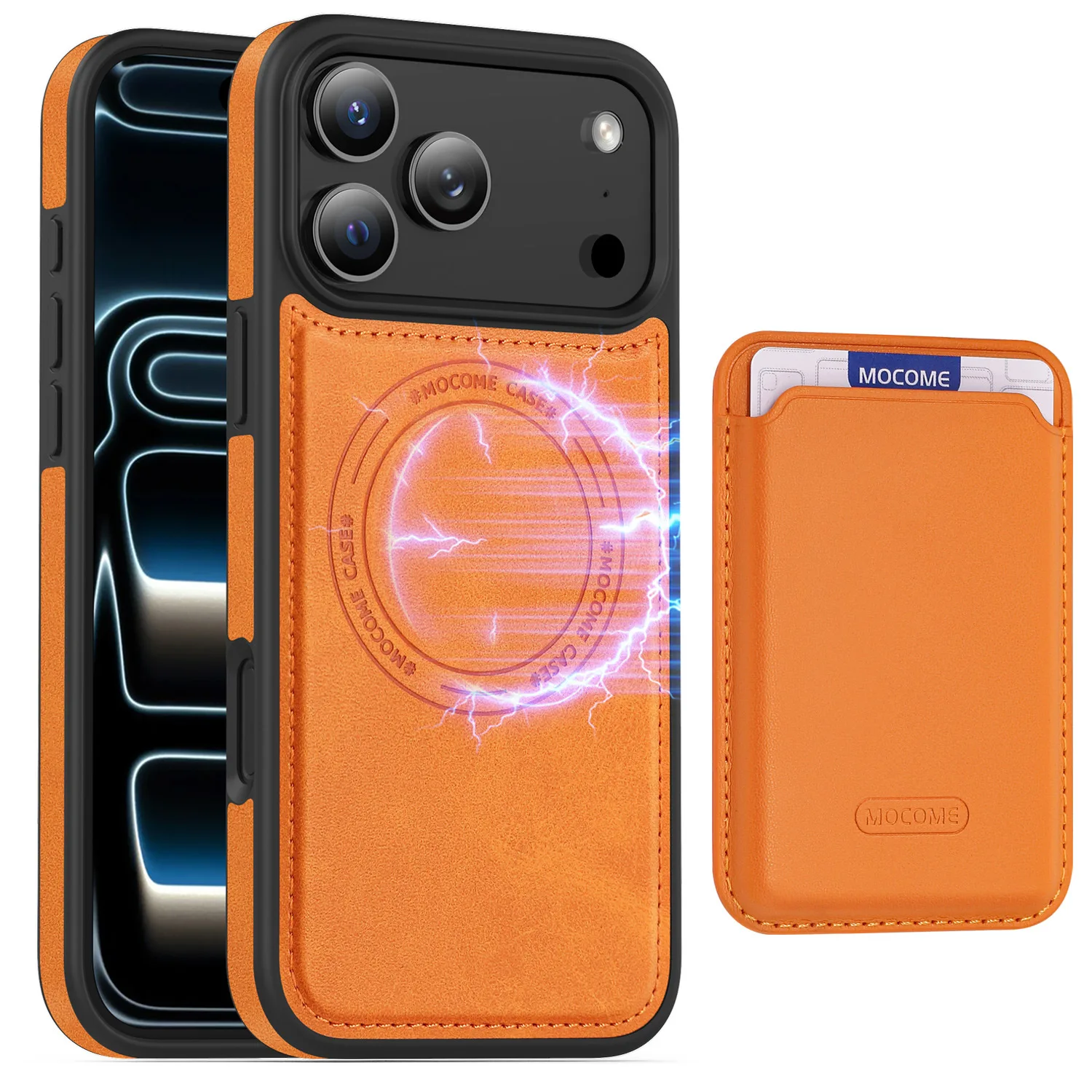 

2 in 1 Detachable Magnetic Cards Solt Leather Case For iPhone 17 Pro Max 16 15 Plus 12 13 14 17E Air Wireless Charging Cover
