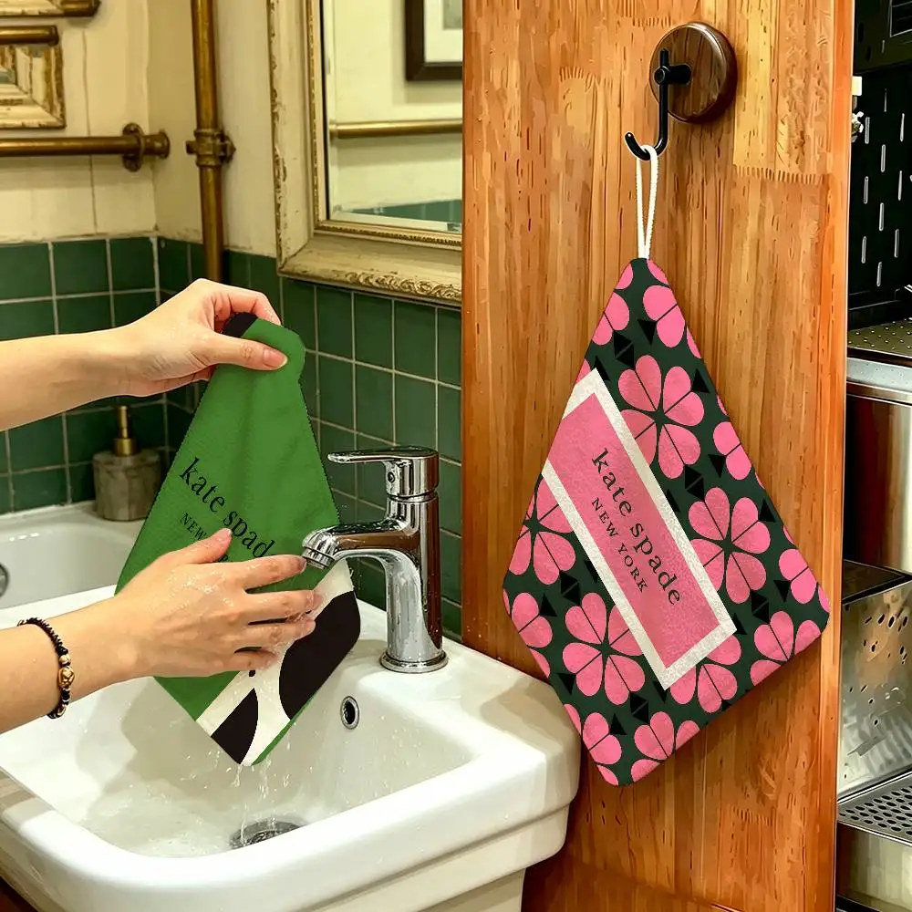 Kate Spade Hanging Style Hand Wiping Towel, Polyester Cotton, Anti-fade for Indoor Kitchen Living Room