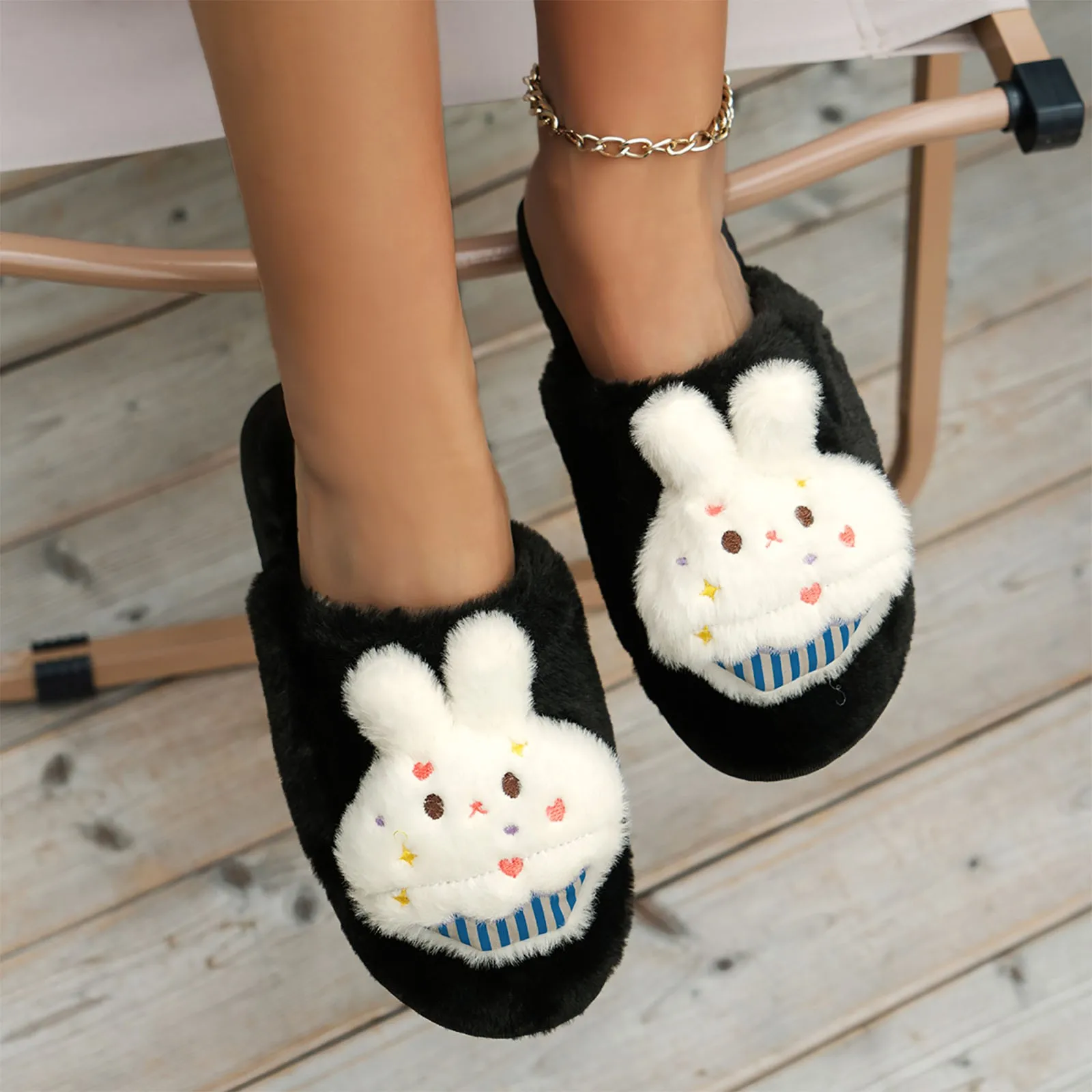 Women's Autumn And Winter Fashion Bunny Bunny Top Cotton Slippers Comfortable Slippers For Home Women Slippers Cat Ears pantofle