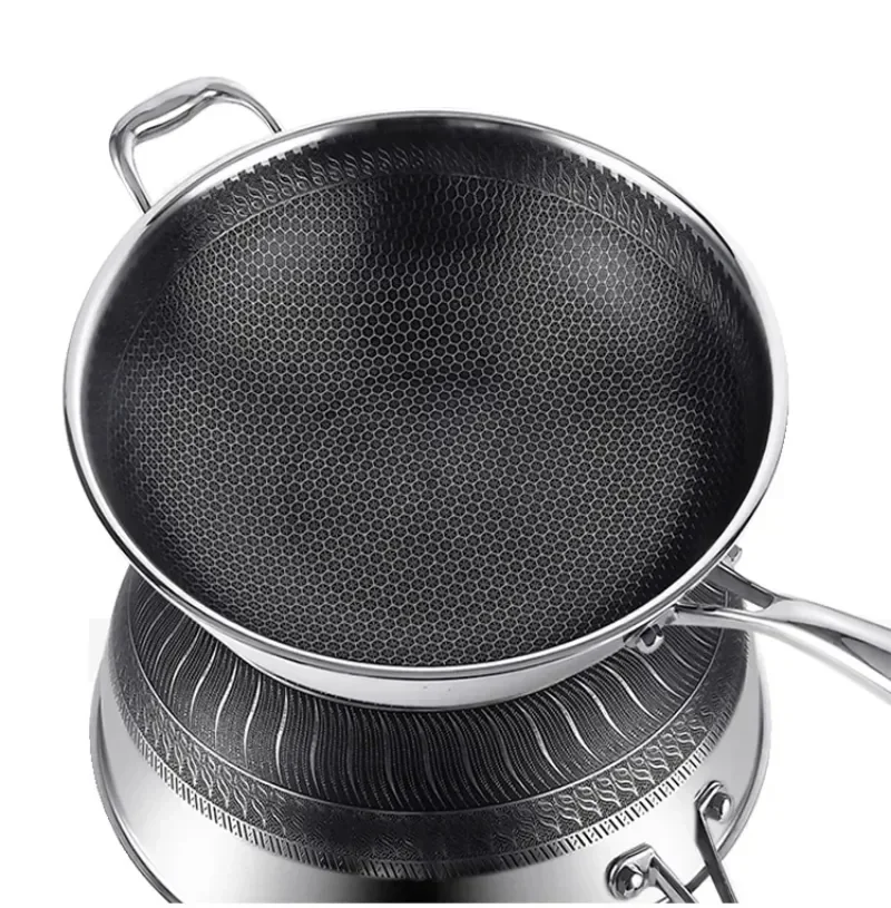 

y 316 stainless steel frying pan honeycomb Food Grade Nonstick Frying Pan Steak Wok General Purpose