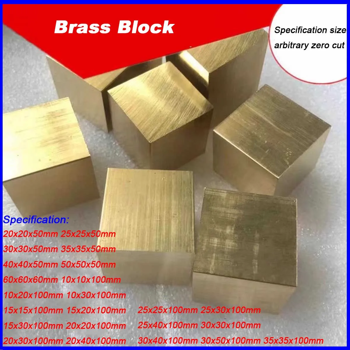 

H59 Brass Block Length: 50mm/100mm Brass Square Strip Size: 20x20 25x25 30x30 40x40 50x50 60x60mm