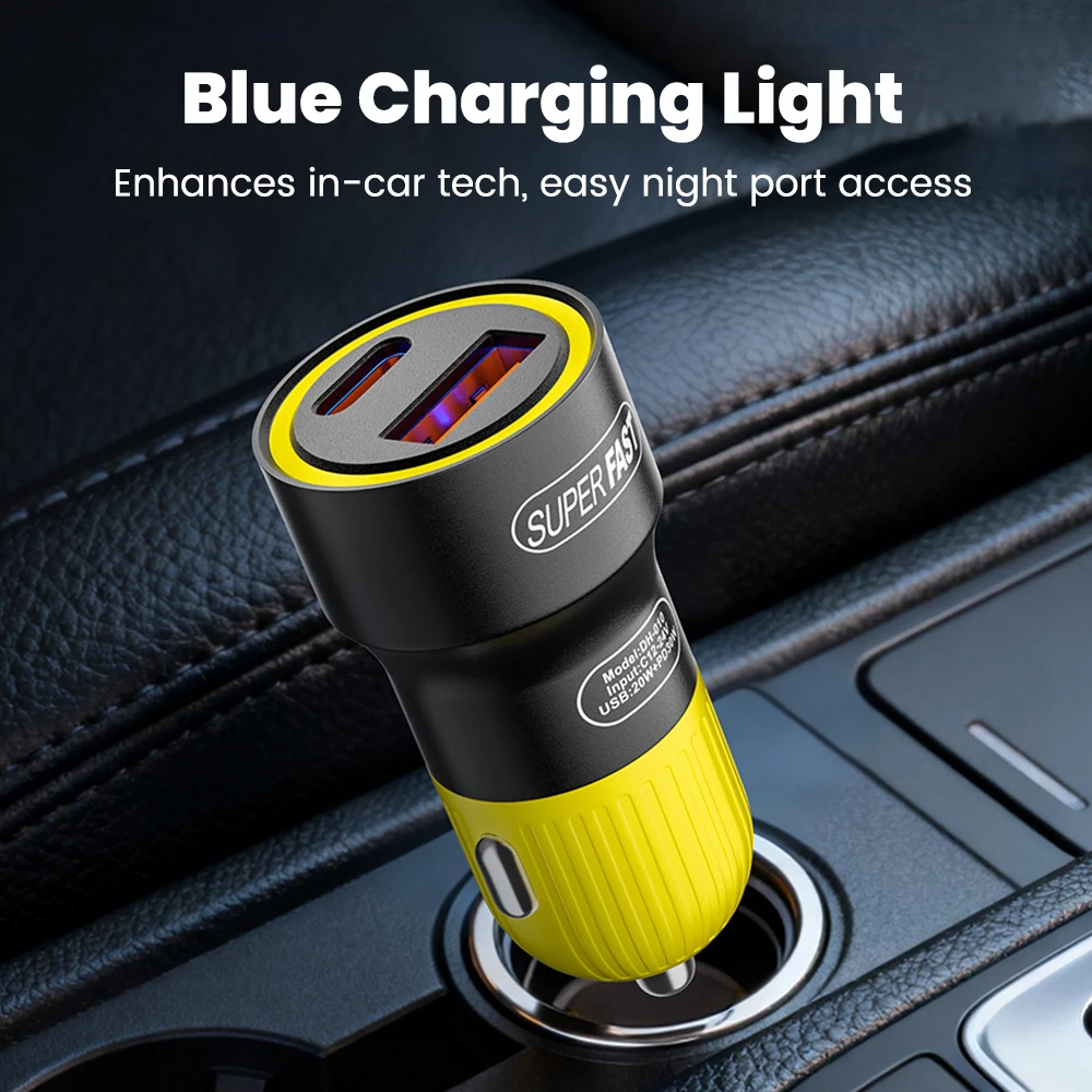120W Car Charger Car Cigarette Lighter Adapter PD QC3.0 USB Type C Car Phone Charger Adapter For Iphone Xiaomi Samsung Huawei