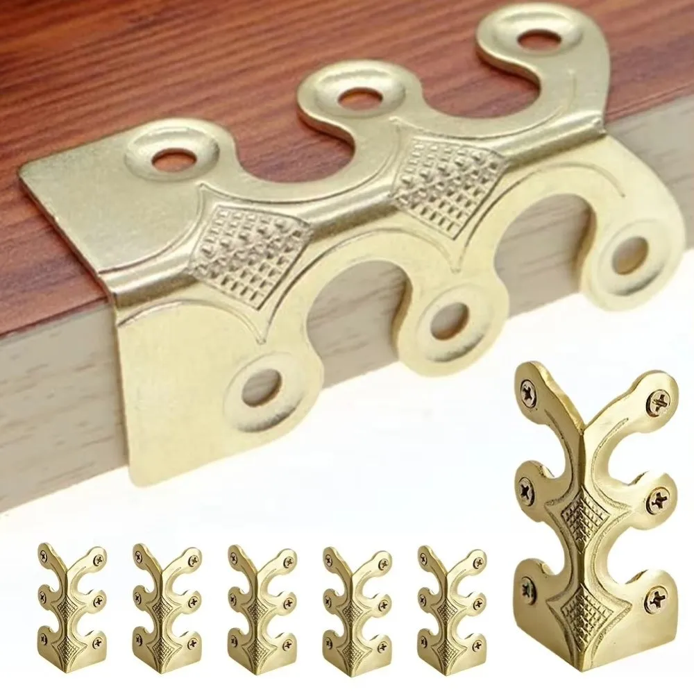 Retro Furniture Corner Protectors Universal Hardwares Corner Guard Solid Brass Skirting Board For Wardrobes Cabinets Fireplaces