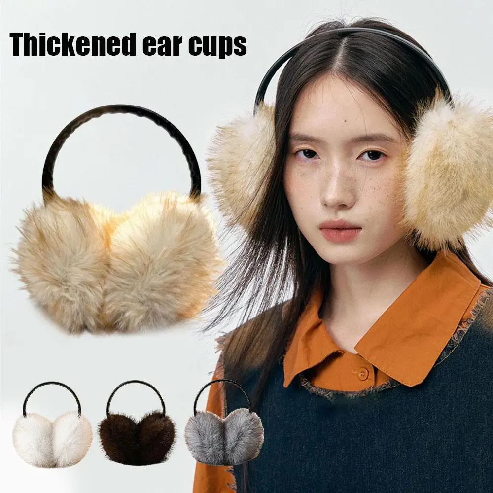 في الهواء الطلق Coldproof غطاء للأذنين رقيق عقال Earflaps أفخم الأذن يغطي سميكة الثعلب الفراء محاكاة كبيرة الحجم لطيف الحلو الأذن يفشل