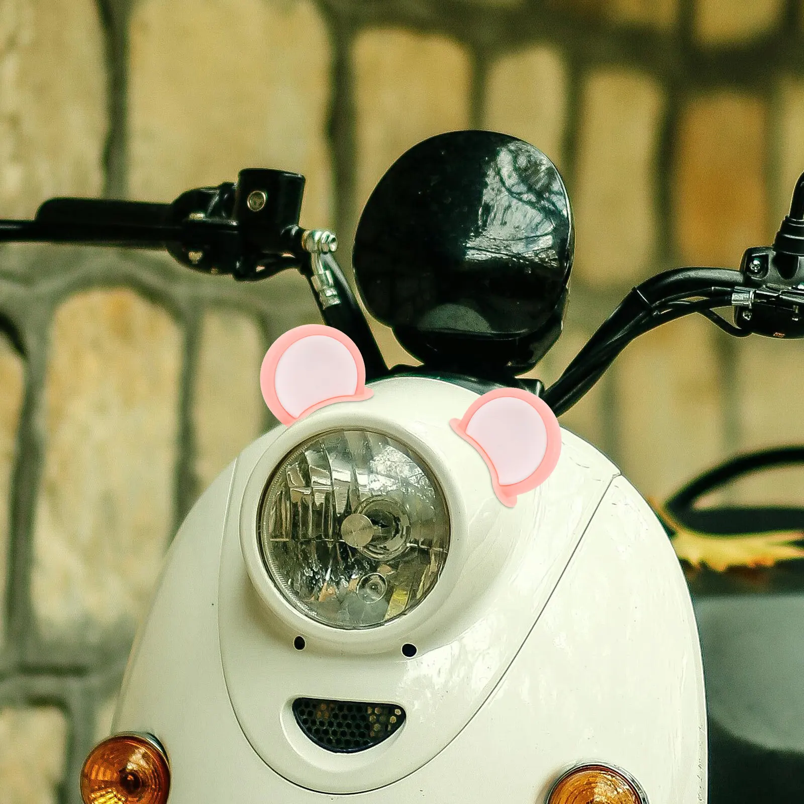 1Pair Motorcycle Bear Ears Decor Accessories Lightweight Easy Attach Universal Fit Ornament Unique Charm Design