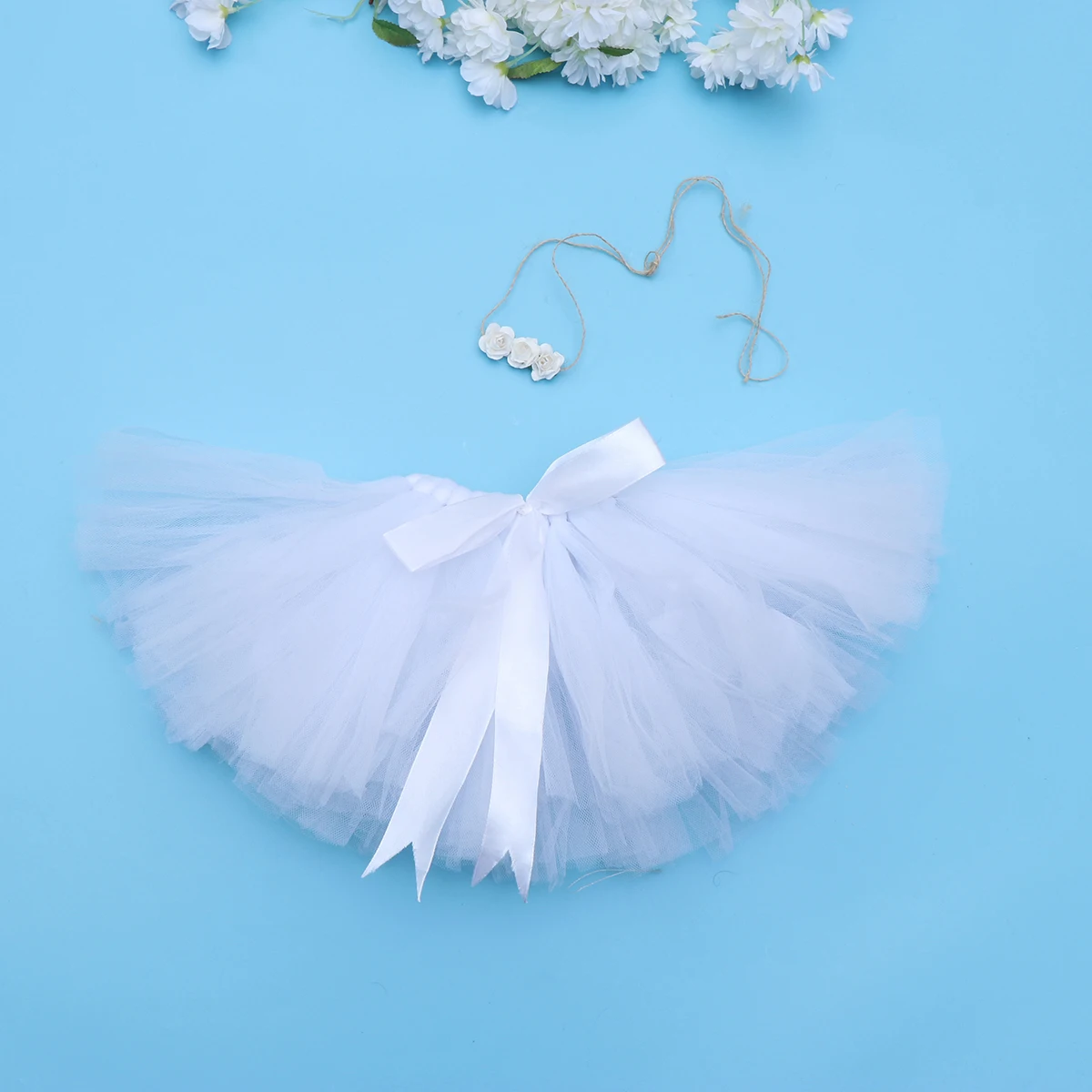 

Baby Gauze Skirt Yellow Newborn Outfit for Girl Outfits Girls Tulle Headbands Picture Prop Dress Tutu