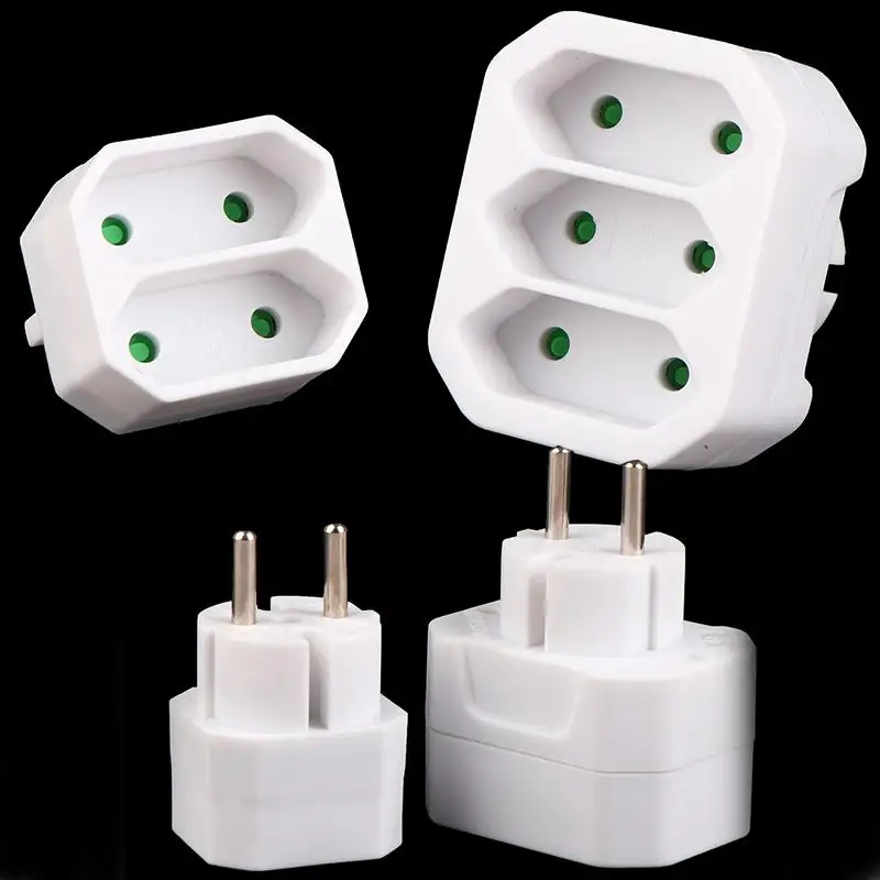 

1PC EU Conversion Plug 1 to 2 / 1 to 3 Way European Standard Power Adapter Socket Travel Plugs AC 250V Wholesale