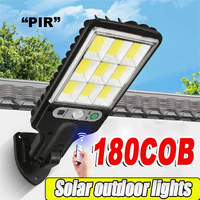 Solar Powered Street Lamp with Motion Sensor Remote Control COB LED Security Lights Outdoor Waterproof for Garden Patio Garage
