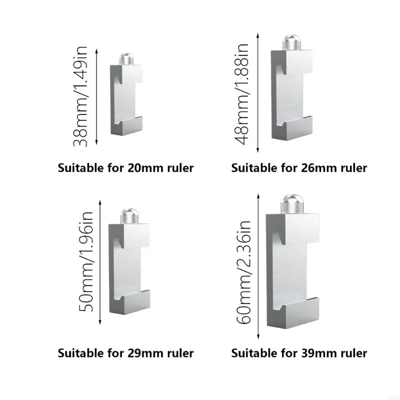 A2UD Steel Ruler Positioning Block Angle Scriber Line Marking Gauges For Ruler Locator Carpentry Scriber Measuring Tool