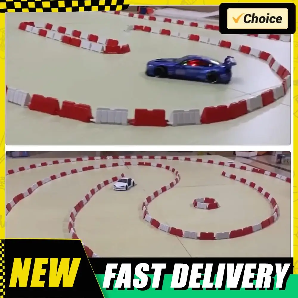 RC Car Field Fence Set RC Car Racing Track Runway Racetrack Mini Traffic Road Block Toy for 1/14 1/16 1/18 1/24 1/28 Mini RC Car