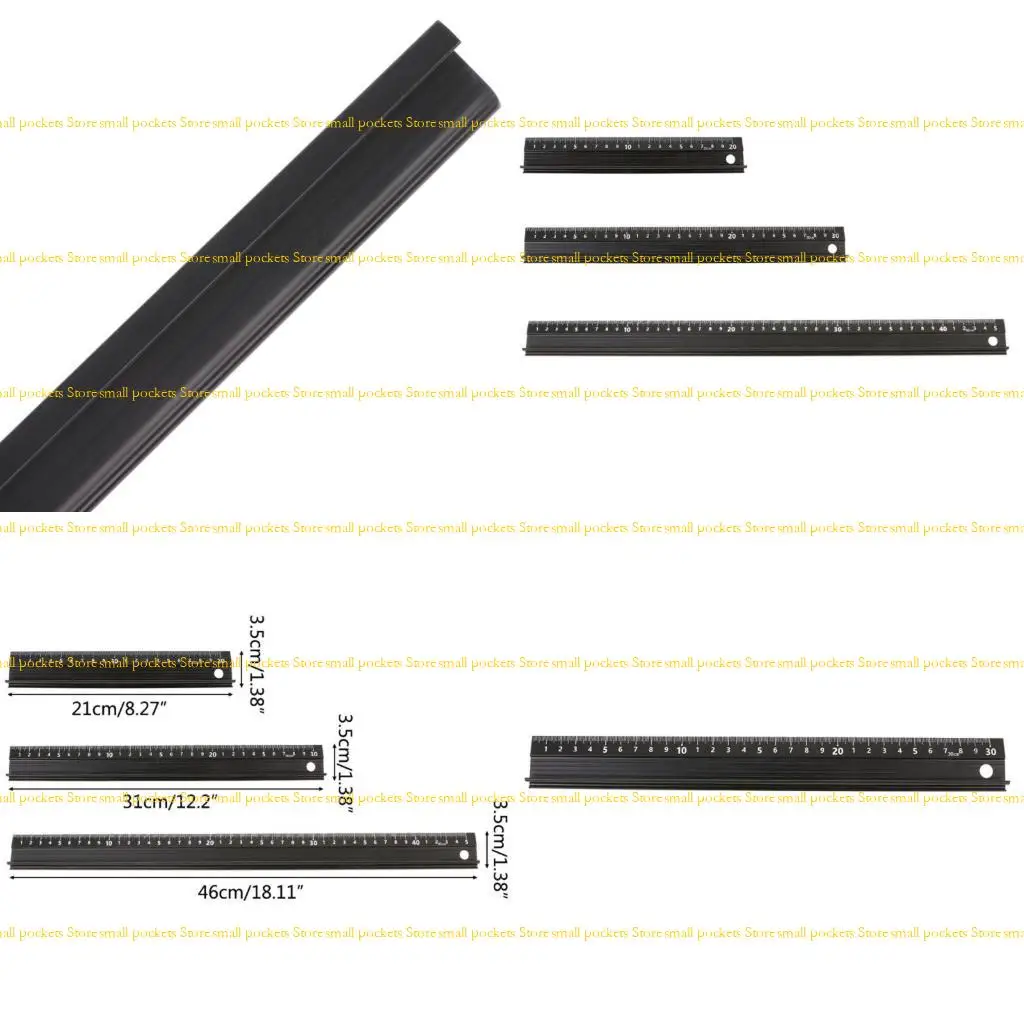 R1WD Aluminum Alloy Straight Ruler Multifunctional for Protection Anti Slip Drawing T