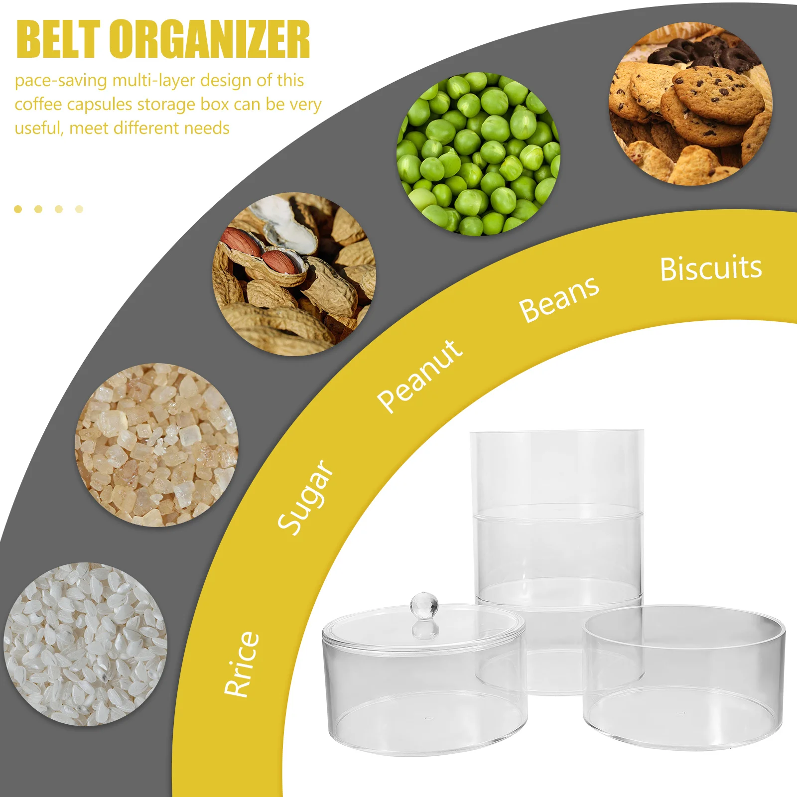 

Multi-Layer Coffee Capsules Storage Organizer Box Transparent Acrylic Belt Jewelry Watch Holder Desk Display Case Office Storage