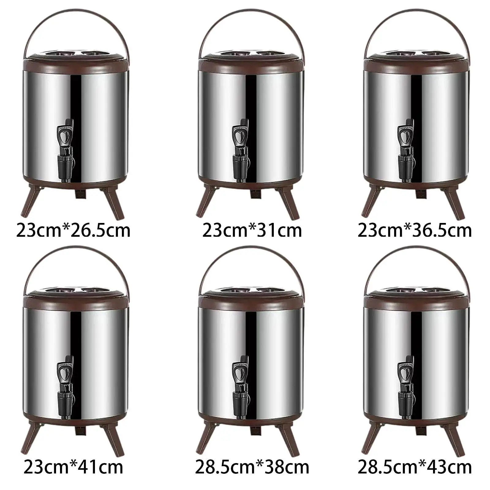 Hot and Cold Beverage Dispenser Heat Preservation Large Capacity 304 Stainless Steel Milk Pail for Porridge Water Coffee Camping